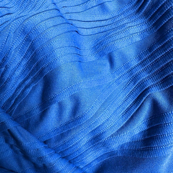 Evan Picone Vibrant Blue Textured Blouse - Picture 6 of 6